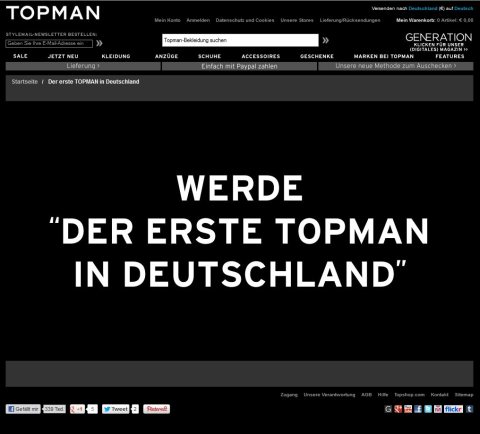 TOPMAN sucht den ersten TOPMAN in Deutlschland